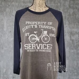 Elliot's Transport Services E.T. Shirt, Baseball Raglan, Medium